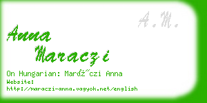 anna maraczi business card